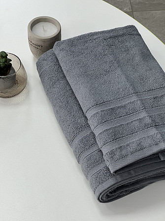 Комплект полотенец Ideal Textile Косичка 2 шт (50х100 см 100х150 см) (56860755) Сірий Черновцы - изображение 2
