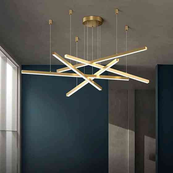 Люстра світлодіодна стельова PJ853 з пультом (Golden) 80х4см Київ