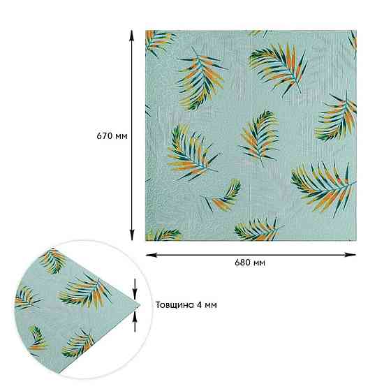 Панель стінова 3D 680х670х4мм Папороть на світло-зеленому фоні (D) SW-00001984 Київ