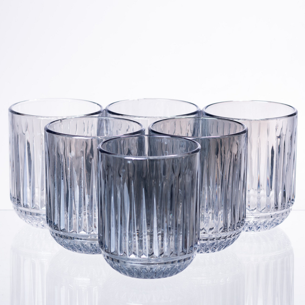 Yiwu Набір склянок 6 шт скляні склянки 250 (мл) Блакитний HP-19-69 Киев - изображение 1