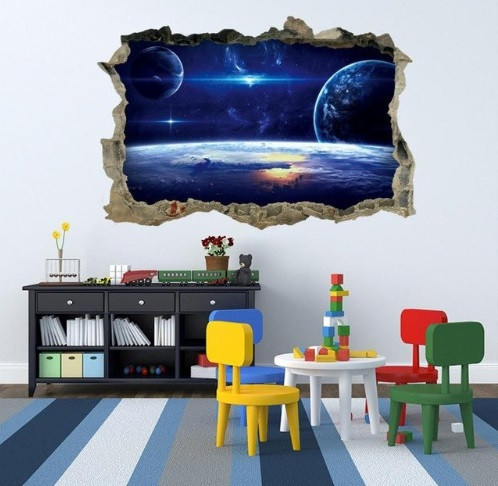 Наклейка на стену Космос 45 на 60 см разноцветный Киев - изображение 3