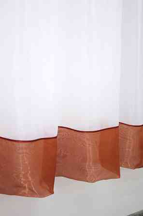 Гардина арка на кухню VR-Textil № 110к белый с терракотовым 270х170 см (52-0628) Киев