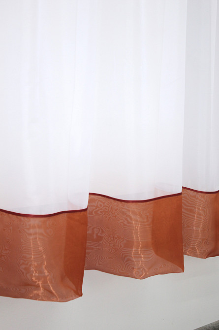 Гардина арка на кухню VR-Textil № 110к белый с терракотовым 270х170 см (52-0628) Киев - изображение 5