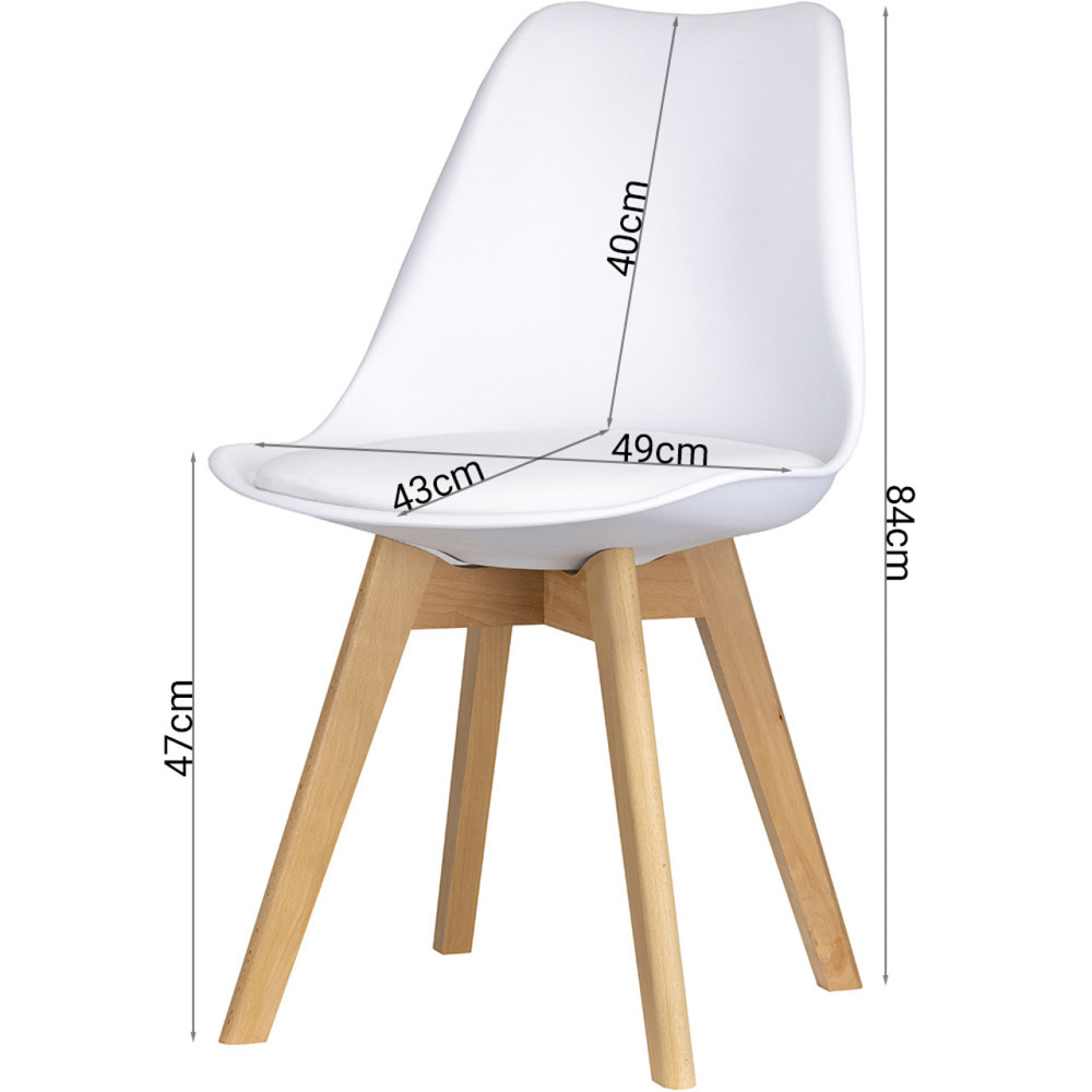 Комплект стільців на кухню Doros Бін (2 шт.) 49х43х84 см Білий (DRS-011397) Львів - фото 8