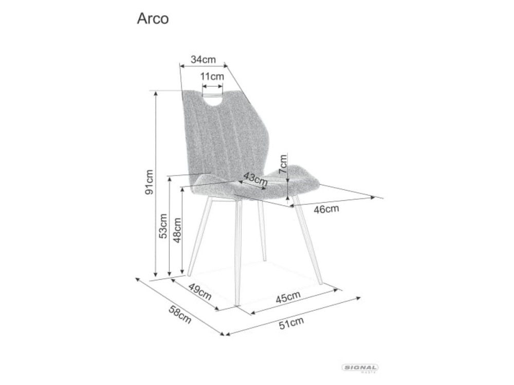 Стілець ARCO VELVET чорний каркас/сірий BL.14 Днепр - изображение 3