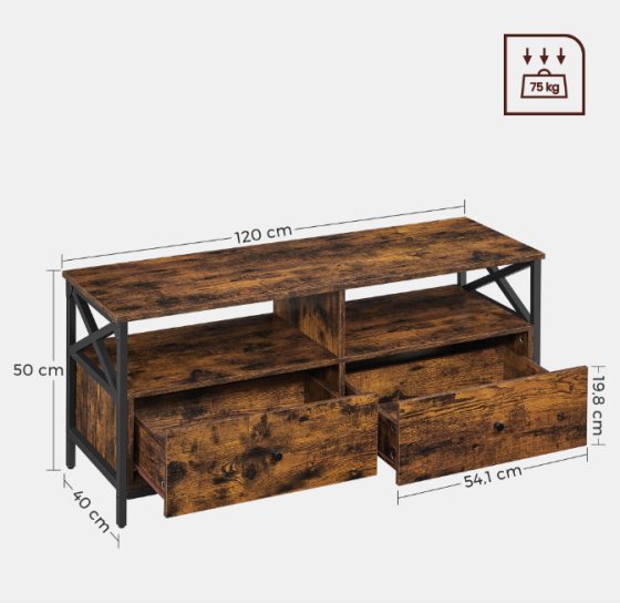 Тумба під телевізор Leobert Kamila в стилі Loft з 2 шухлядами Київ