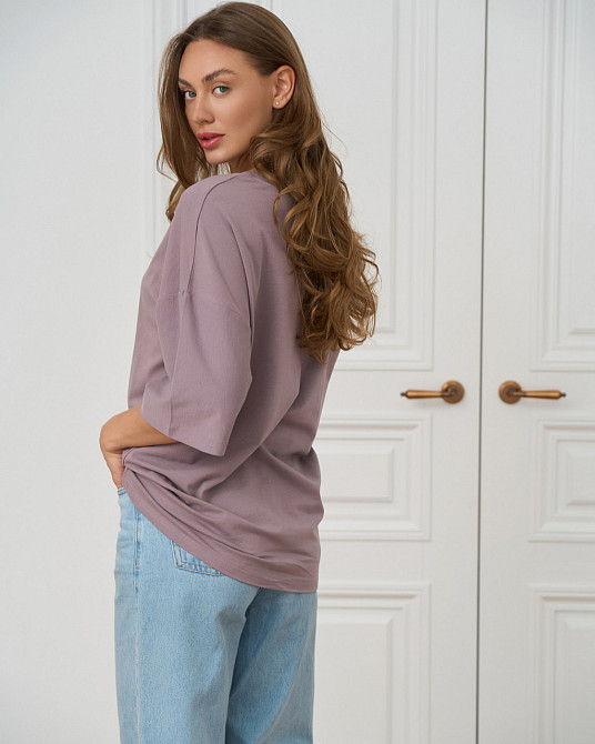 Футболка жіноча оверсайз кругле горло Nicoletta - Капучино M Київ - фото 3