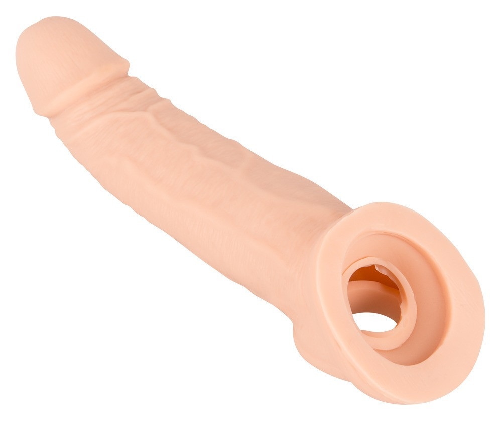 Подовжуюча насадка - Nature Skin Penis Sleeve With Extension Sex Aura Київ - фото 2