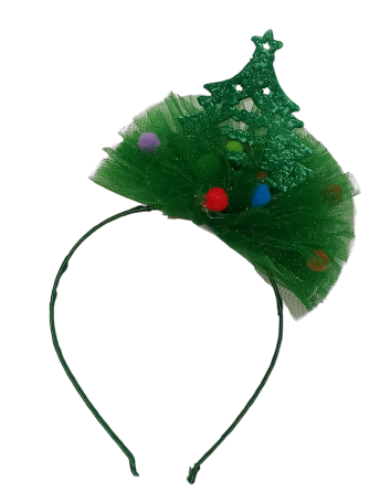 Обруч новогодний елочка с фатином на голову one size ручная работа зелёный Киев