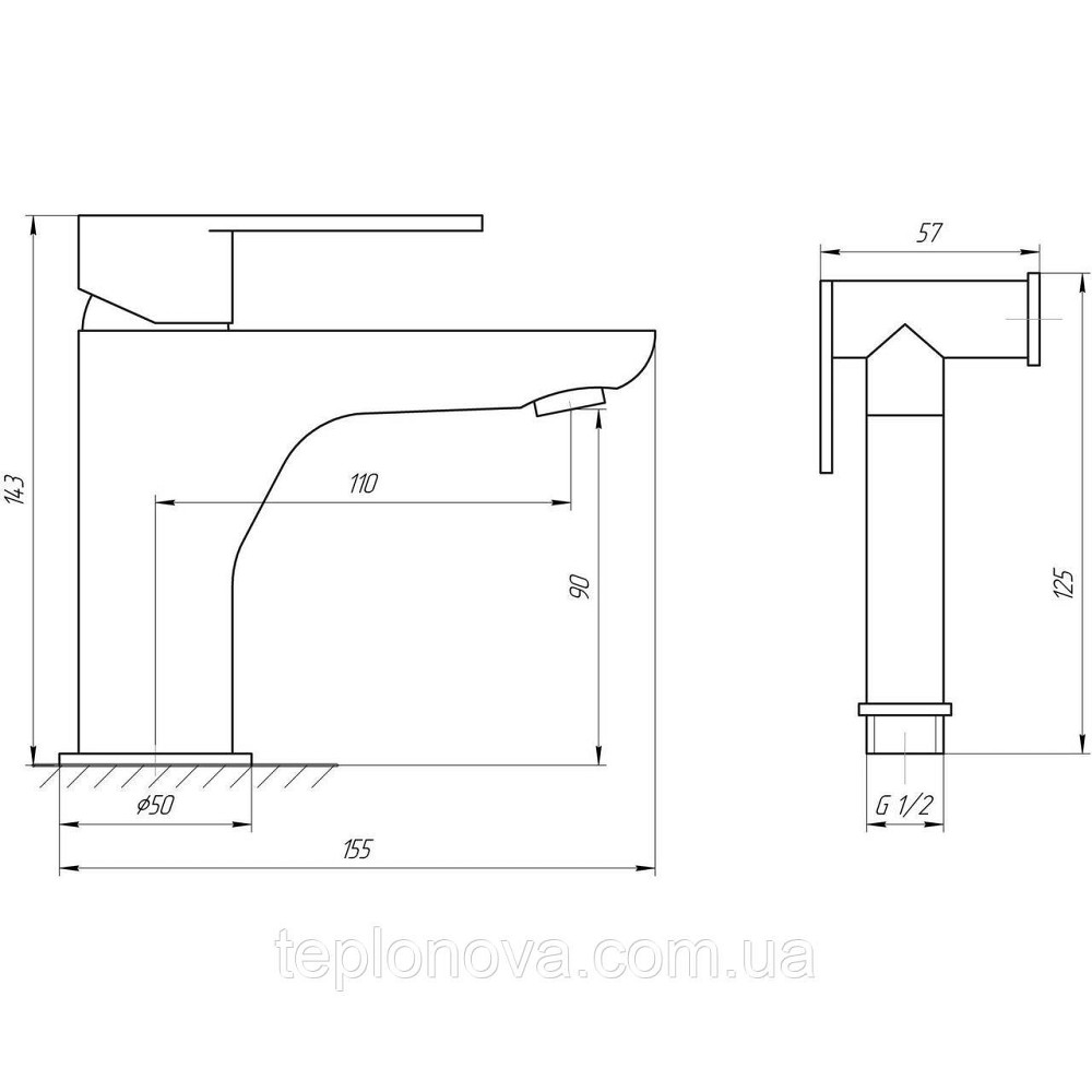 Змішувач для умивальника TOPAZ BARTS TB 07206-H36 Чернівці - фото 3