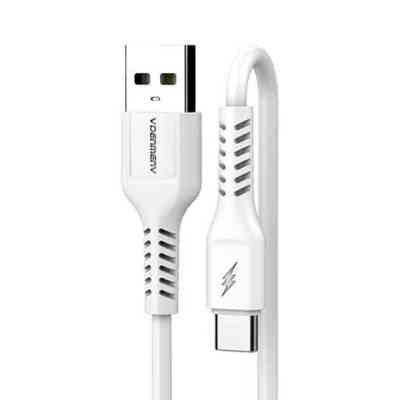 Дата кабель USB 2.0 AM to USB-C 1.0m 2.4A silicone white Denmen (DM-D42T-WH) Вінниця