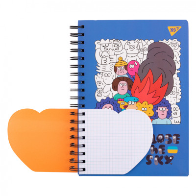 Блокнот Yes 2 в 1 В5 В7 80 лк 20 лк двойная спираль Stand with Ukraine клетка (151781) Винница - изображение 2