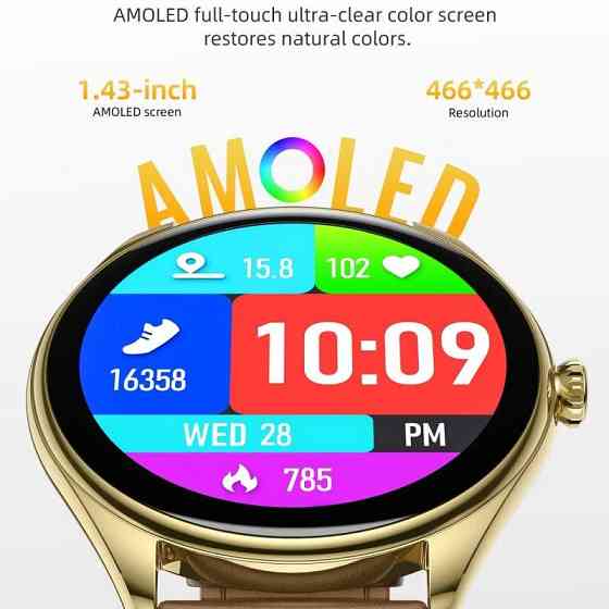 Смарт-годинник HOCO Y22 AMOLED 36mm. 200 mAh. IP67  Black Київ