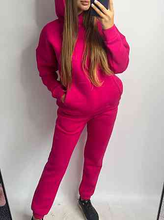 Женский теплый костюм оверсайз Малиновый S Харьков