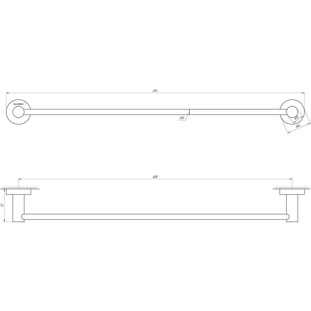 Тримач рушників Globus Lux SS 8402-60  SUS304 Тернопіль - фото 2
