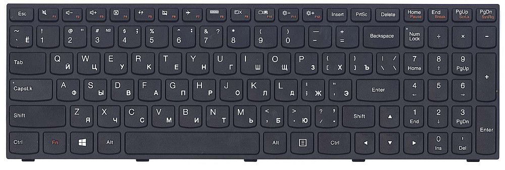 Клавиатура для ноутбука Lenovo IdeaPad (G50-70) Black, Black Frame RU Вінниця - фото 2