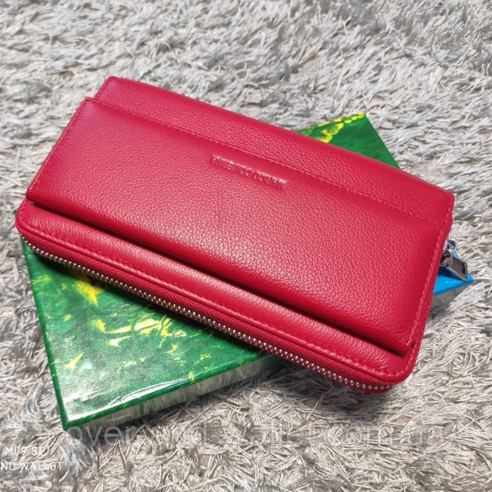 Великий жіночий гаманець клатч на змійці та магнітах червоного кольору Marco Coverna MC 6054 Київ - фото 1