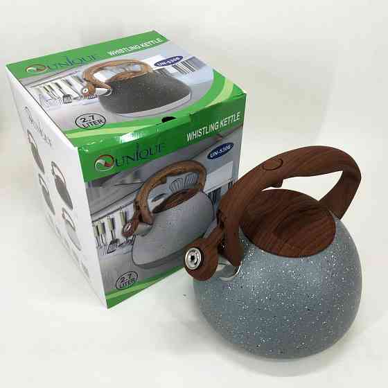 Емальований чайник нержавійка з свистком Unique UN-5306 2, 7л, Чайник зі свистком для дому MA-66 Івано-Франківськ