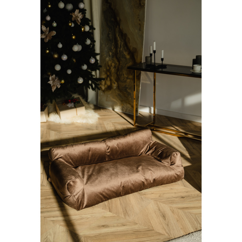 Велюровый диванчик для собак и котов Incor коричневый 10073 Киев - изображение 5