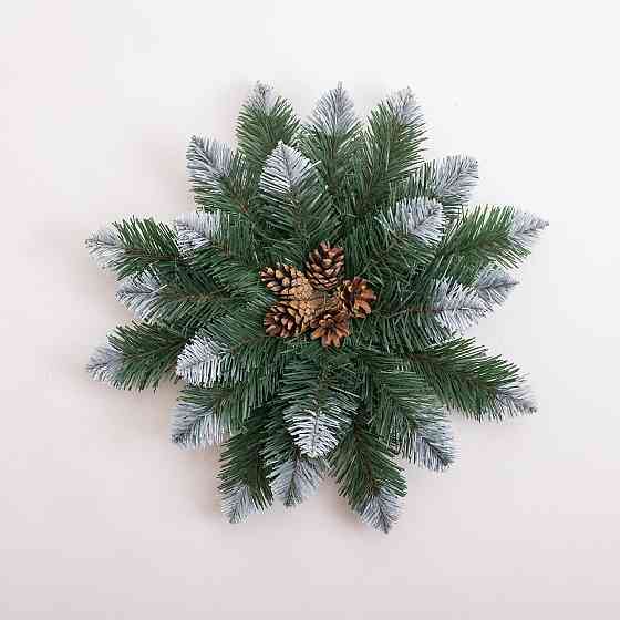 Зимовий вінок-підсвічник на одну свічку з декором Київ