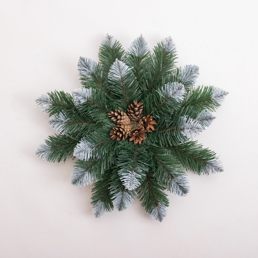 Зимовий вінок-підсвічник на одну свічку з декором Київ - фото 3