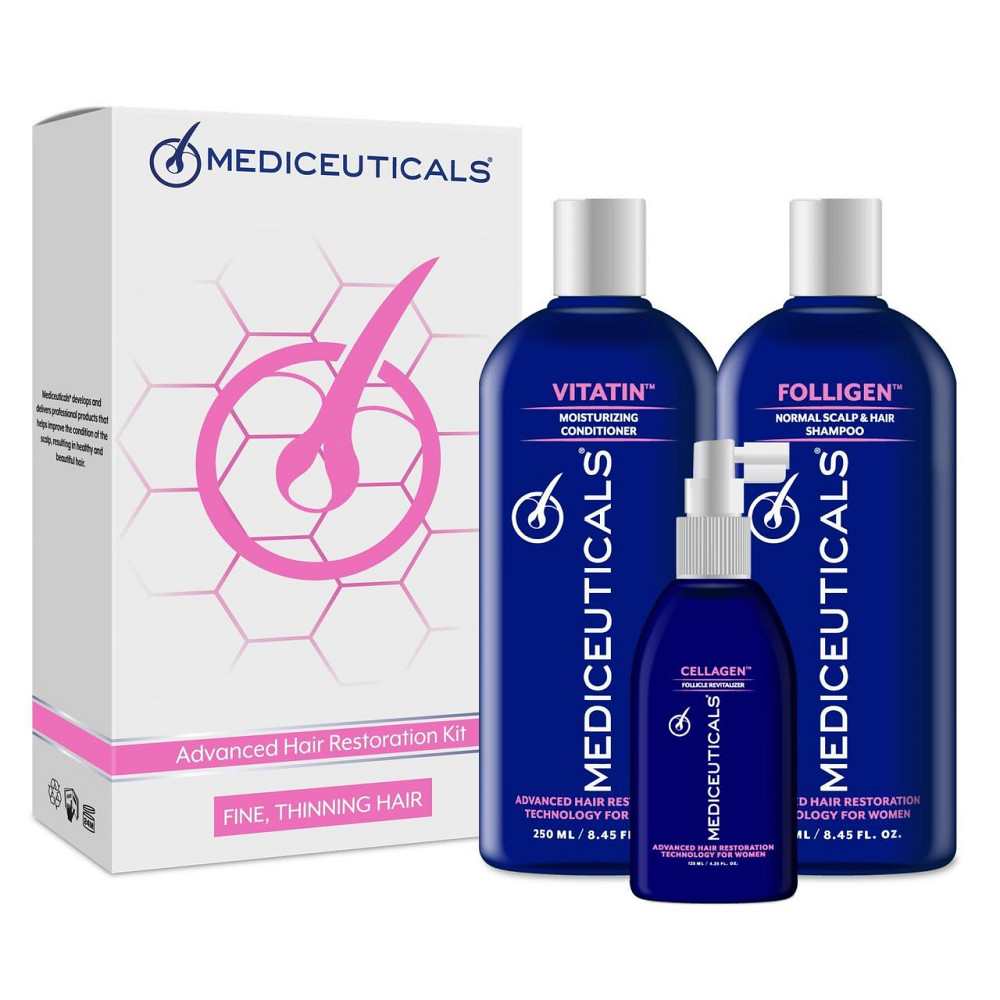 Набір для стимулювання росту волосся для жінок Advanced Hair Restoration Kit Mediceuticals, 2х250 мл +125 мл Дніпро - фото 1