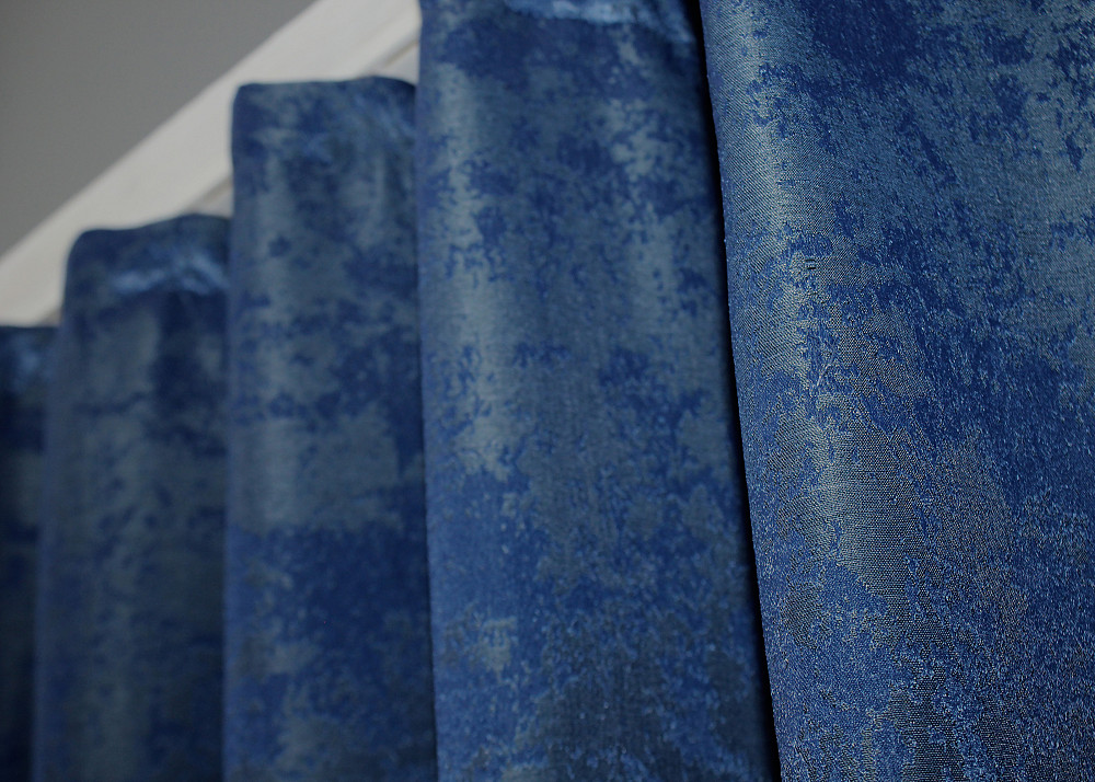 Комплект коротких штор VR-Textil Жакард Sultan XO № 1149ш Синій 130х170 см 2 шт (35-0114) Київ - фото 5