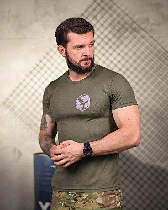 Тактическая потоотводящая футболка Покровськ oliva ПП4680 Одесса - изображение 3