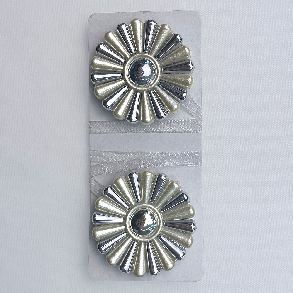 Магниты для штор и гардин Хризантема набор 2 шт Серебристый (81-298) Киев - изображение 7