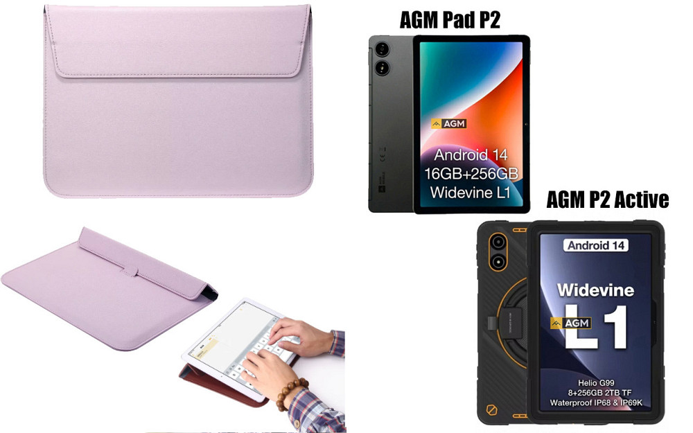 Чехол-конверт VitoCase для AGM Pad P2, P2 Active, с функцией подставки для планшета Фиолетовый Киев - изображение 1