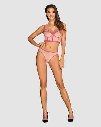 Комплект Obsessive топ и трусики, телесно-розовый, L/XL Sex Aura Киев