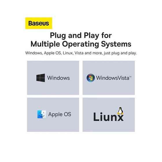 USB-хаб Baseus Lite 4-Port Type-C, 1м, черный Киев