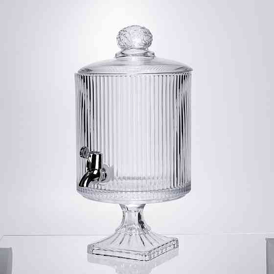 Лимонадниця з краном на підставці скляна 4.5 л лимонадник 39 см прозорий HP-19-3045-6 Київ