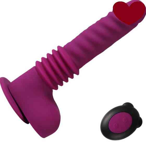 Вибратор на присоске Isaiah Thrusting Dildo фиолетовый 10 режимов вибрации Sex Aura Киев