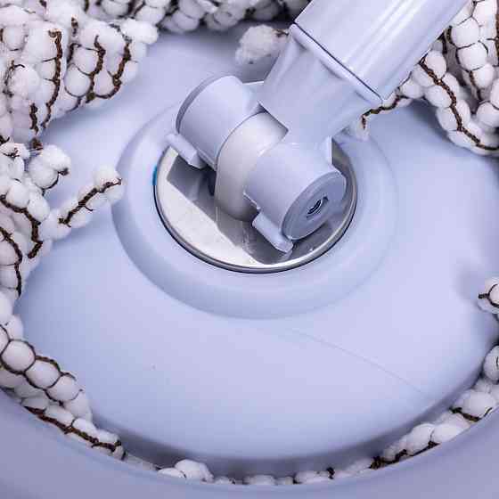 Набір для вологого прибирання з круглою телескопічною шваброю з мікрофібри та відром із віджимом для дому HP-35015-21 Коломия