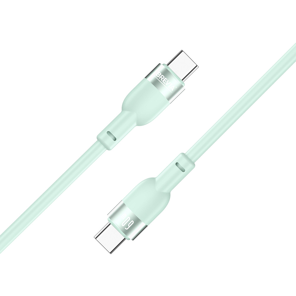 Кабель Brevia Type-C to Type-C 60W 1,2м м'ятний ZIP (52120MCCZ1) Львів - фото 2
