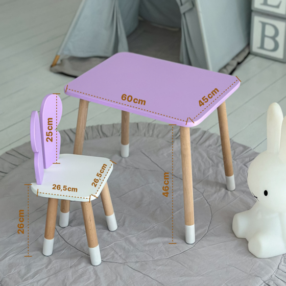 Дитячий прямокутний столик 46х60х45, стіл у дитячу від 1 року, білий Київ