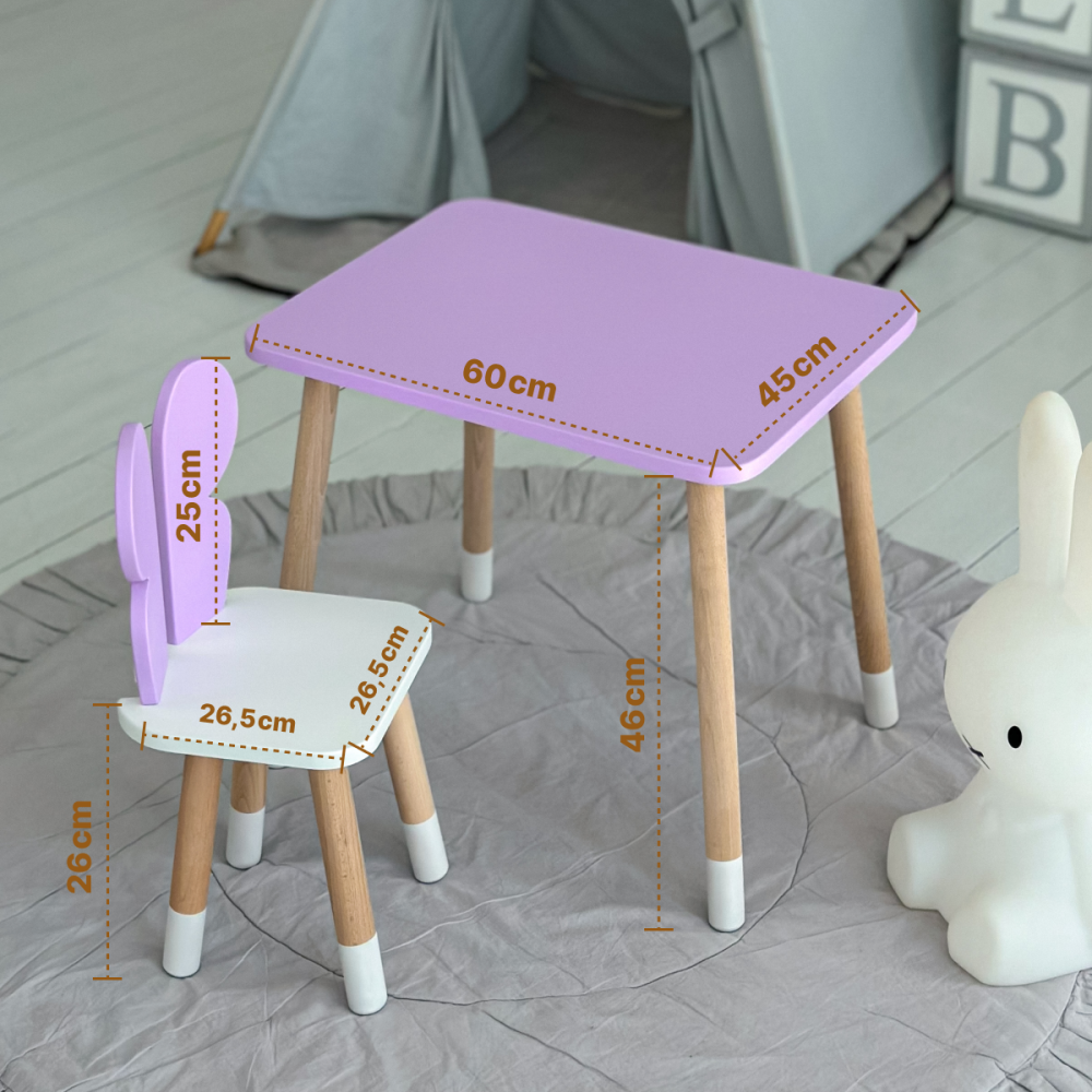 Дитячий прямокутний столик 46х60х45, стіл у дитячу від 1 року, білий Київ - фото 3