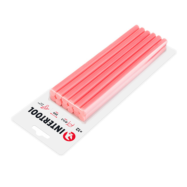 Комплект клейових стрижнів рожевих, 11,2×200 мм, 12 шт. INTERTOOL RT-1046 Київ - фото 2