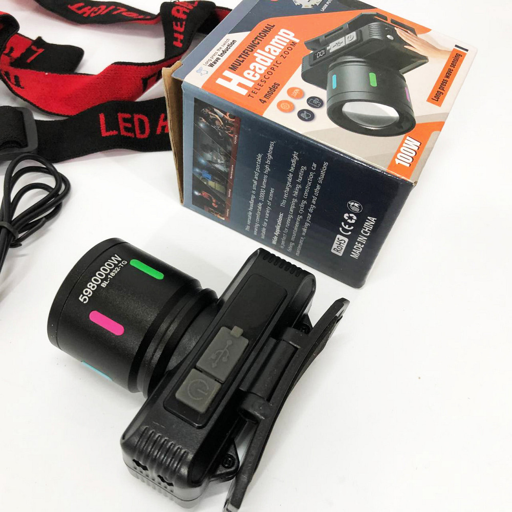 Фонарь аккумуляторный для рыбалки KX-1832-TG, Налобный фонарь для рыбалки, Мощный фонарь EU-389 на голову Киев - изображение 7