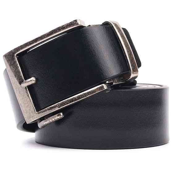 Мужской ремень с интересной автоматической пряжкой Vintage 20379 Черный Киев