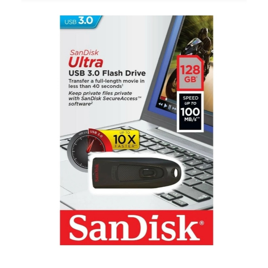 Флеш-накопичувач SanDisk USB 3.0 Ultra 128Gb (130Mb/s) Black Київ - фото 2