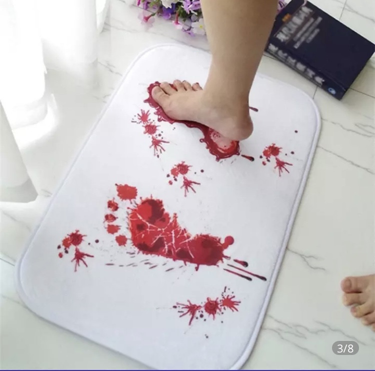 Декор на Хэллоуин, Коврик под дверь Кровавый след, отличное украшение на Хэллоуин, размер 40*60см, Киев - изображение 2