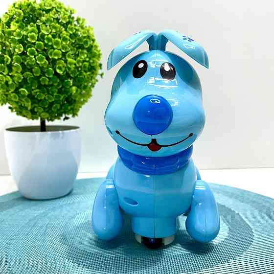 Собачка інтерактивна Limo Toy їздить світиться махає головою та хвостом Блакитна (EM 070 A) Чернігів