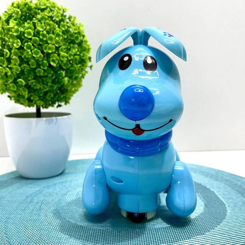 Собачка інтерактивна Limo Toy їздить світиться махає головою та хвостом Блакитна (EM 070 A) Чернігів - фото 2