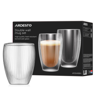Набір склянок Ardesto 450мл, 2шт, боросилікатне скло, прозорий (AR2645BN) Вінниця - фото 4