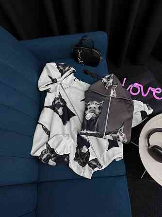 Женская стильная теплая оверсайз худая трехнитка на флисе Одесса