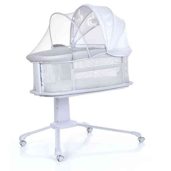 Детская кроватка-люлька 3 в 1 Mastela 3328 приставная, музыка, таймер, москитная сетка, белый Винница