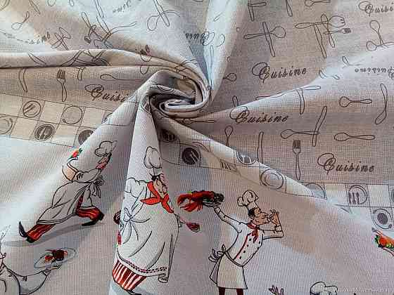 Ecotton Скатертина Ecotton 150х180 см бавовняна з рогожки біла світло-сіра 30161-1 Шеф-повар Киев