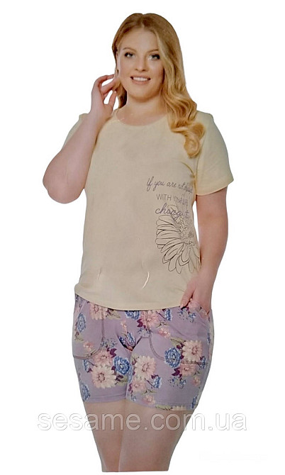 Піжама жіноча комплект для сну Двійка майка та шорти ТМ Rubina 3186 (Туреччина) Харків - фото 1